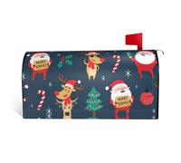 Copertura magnetica per cassetta postale con stampa natalizia di Babbo Natale, resistente ed elegante, impermeabile, facile da installare per tutte le stagioni