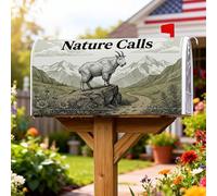 Copertura magnetica per cassetta postale, copertura per cassetta postale con fiori rustici naturali di montagna verde autunnale, protezione per la decorazione della porta d'ingresso, 45,7 x 53,7 cm