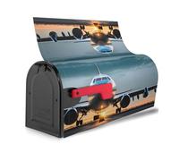 Copertura magnetica per cassetta postale decorativa impermeabile con stampa di aeroplano nella sera, decorazione per la casa