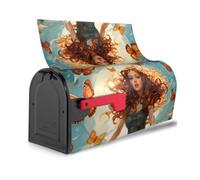 Copertura magnetica per cassetta postale decorativa impermeabile con stampa di farfalle e bicicletta da ragazza carina decorazione per la casa