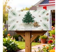 Copertura magnetica per cassetta postale dell'albero di pino, per annaffiatoio rustico ispirato alla natura, per attrezzi da giardinaggio, copertura per cassetta delle lettere verde primaverile, per