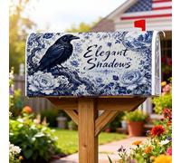 Copertura magnetica per cassetta postale, elegante motivo floreale rustico con peonie blu autunnali, protezione per la decorazione della porta d'ingresso, 53 x 64 cm