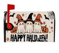 Copertura magnetica per cassetta postale fantasma, fantasioso cappello da strega con zucca e cappello da strega, copertura arancione per cassetta delle lettere per esterni e cortile, 53 x 64 cm