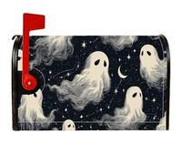 Copertura magnetica per cassetta postale fantasma, Halloween fantasiosa luna stelle Halloween copertura nera per cassetta delle lettere per decorazione portico anteriore 53 x 65,5 cm
