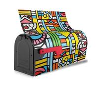 Copertura magnetica per cassetta postale impermeabile decorativa con stampa colorata astratta a righe carine decorazioni natalizie per la casa