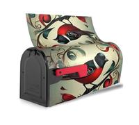 Copertura magnetica per cassetta postale impermeabile decorativa con stampa di note musicali e uccelli color foglia di tè