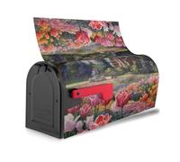 Copertura magnetica per cassetta postale impermeabile decorativa con stampa di tulipani, graziosa decorazione natalizia per la casa