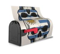 Copertura magnetica per cassetta postale impermeabile decorativa con stampa scheletro della bandiera dell'Uruguay, graziosa decorazione per la casa