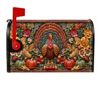 Copertura magnetica per cassetta postale in Turchia, protezione per cassetta postale del Ringraziamento, motivo zucche autunnali, fiori del Ringraziamento, decorazione per giardino, cortile, 45,7 x