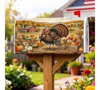 Copertura magnetica per cassetta postale in Turchia, rustica, con zucche e foglie del Ringraziamento, decorazione per giardino, cortile, 45,7 x 53,3 cm