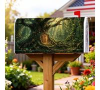 Copertura magnetica per cassetta postale, motivo fantasioso, per porte, rampicanti, estate, verde, decorazione per esterni, giardino, 53 x 65 cm
