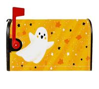 Copertura magnetica per cassetta postale, motivo fantasma, foglie giocose di Halloween, stelle, decorazione per porta d'ingresso, 45,7 x 53,7 cm