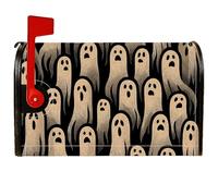 Copertura magnetica per cassetta postale, motivo fantasma, Halloween festivo, urlo, ombra, Halloween, colore nero, decorazione per porta d'ingresso, 53 x 64 cm