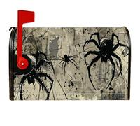 Copertura magnetica per cassetta postale, motivo ragnatela gotica di Halloween, protezione per cassetta postale nera, per decorazione portico anteriore, 53 x 65 cm