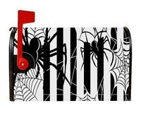 Copertura magnetica per cassetta postale, motivo ragnatela spettrale di Halloween, copertura per cassetta delle lettere nera, decorazione per portico anteriore, 53 x 65,5 cm