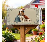 Copertura magnetica per cassetta postale per cani, copertura patriottica vintage per cassetta postale per il giorno dell'indipendenza, copertura per cassetta postale per esterni, giardino, cortile