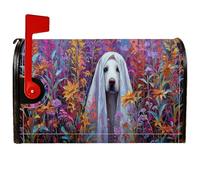 Copertura magnetica per cassetta postale per cani, fantasiosi fiori vivaci, velo autunnale viola, copertura per cassetta della posta per decorazione del prato, 45,7 x 53,3 cm