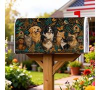 Copertura magnetica per cassetta postale per cani, rustica e fantasiosa casetta per gli uccelli per tutti i giorni, copertura per cassetta postale dorata, per decorazione portico anteriore, 53 x 64 cm