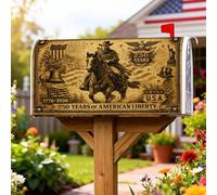 Copertura magnetica per cassetta postale per cavalieri, storica patriottica con aquila campana, protezione per la decorazione della porta d'ingresso, 53 x 64 cm