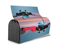 Copertura magnetica per cassetta postale riutilizzabile impermeabile con stampa di aeroplano nelle luci della sera per identificare facilmente le cassette postali