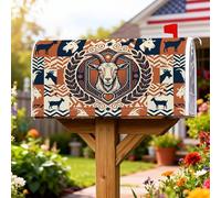 Copertura magnetica per cassette postali a forma di capra, stile rustico, con alloro, cuore, autunno, blu navy, decorazione per cortile, 45,7 x 53,3 cm