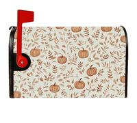 Copertura magnetica per cassette postali a forma di zucca, copertura per cassetta postale rustica con foglie e fiori arancioni, per esterni, decorazione per cortile anteriore, 53 x 64 cm