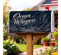 Copertura magnetica per cassette postali con ancore, stile nautico, rustico, oceano roccioso, scogliere rocciose, estate, blu navy, decorazione per giardino, cortile, 45,7 x 53,3 cm
