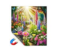 Copertura magnetica per lavastoviglie, 66 x 58,4 cm, impermeabile, con paesaggio paesaggistico, adesivo magnetico, per giardino, foresta, città, faro, cabina, decorativo, per uso domestico (#6)