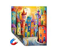 Copertura magnetica per lavastoviglie, 66 x 58,4 cm, impermeabile, con paesaggio paesaggistico, adesivo magnetico, per giardino, foresta, città, faro, cabina, decorativo, per uso domestico (#3)