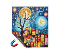 Copertura magnetica per lavastoviglie, 66 x 58,4 cm, impermeabile, con paesaggio paesaggistico, adesivo magnetico, per giardino, foresta, città, faro, cabina, decorativo, per uso domestico (#1)