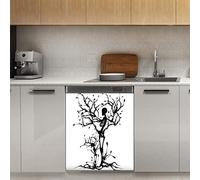 Copertura magnetica per lavastoviglie, albero del teschio, Day Of The Dead magnetico Decor Panel Stiker per frigorifero e cucina decorazione porta, 58,4 x 66 cm