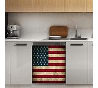 Copertura magnetica per lavastoviglie, bandiera americana, bandiera degli Stati Uniti, magnetica per pannello decorativo per frigorifero, cucina, porta, 58,4 x 66 cm