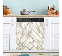 Copertura magnetica per lavastoviglie con motivo a mosaico in marmo bianco, decorazione per la casa, 58 x 66 cm