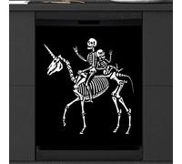 Copertura magnetica per lavastoviglie con teschio unicorno per lavastoviglie Day of the Dead anteriore per frigorifero decorazione cucina porta adesivo magnetico, 58,4 x 66 cm