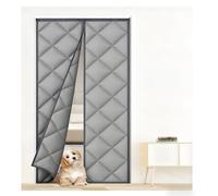 Copertura magnetica termica isolante per porta per patio, resistente al freddo, insonorizzata e impermeabile, adatta per 80160 cm, grigio, 120 x 220 cm, protezione ad alta efficienza energetica