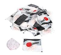 Copertura microfono usa elastica non tessuta Accessorio protettivo per la polvere protettiva per le prestazioni del palcoscenico e l'intervista bianca con dot rosse 100pcs