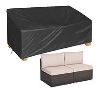 Copertura Mobili da Giardino per Panca 2/3/4 Divano Posti Copertura Divano Esterno Impermeabile Anti-Vento Anti-Polvere Anti-UV in Oxford Resistente Copertura per Mobili da Giardino ( Colore : Black ,