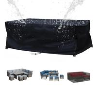Copertura Mobili Da Giardino,Tavolo Da Esterno,Coperture per Set Arredo Giardino 125L x 50W x 75 Hcm,420D Oxford Nero Copertura per Mobili Esterni per Tavolo, Salotto Da Giardino, Mobili, Terrazza