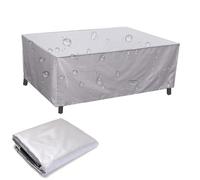 Copertura Mobili Giardino 135x105x175cm 420D Oxford Copertura Tavolo Sedie Esterno Telo Copri Tavoli da Terrazza Quadrato Impermeabile Anti-UV Antivento Copertura da Tavolo da Giardino Argento