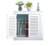 Copertura moderna bianca per termosifone per casa e ufficio, decorativa, con 2 ante ventilate, design di sicurezza, mensola di protezione per radiatore (70 x 60 x 20 cm)