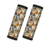 Copertura morbida per valigia, con stampa di testa di lupo nel bosco, per valigie, etichette identificative per valigie