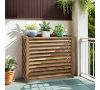 Copertura Motore Condizionatore Esterno Legno Supporto per Fiori Marrone Mobile Copri Condizionatore Da Esterno Legno Massello Supporto per Piante Da Esterno per Protezione E Decorazione(100x44x93cm)