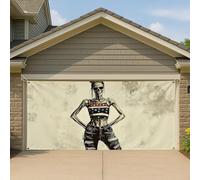Copertura motorizzata per porta del garage, motivo scheletro ribelle chic, grande striscione per garage, decorazione futuristica per interni ed esterni, 390 x 180 cm
