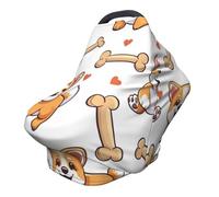 Copertura multiuso per allattamento, adorabile corgi, coprisedile per auto per bambini, morbido, traspirante, essenziale per l'allattamento al seno per la mamma