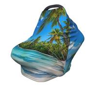 Copertura multiuso per allattamento, con palme tropicali su Sunny Island, copertura per seggiolino auto, morbida e traspirante, essenziale per l'allattamento al seno per la mamma