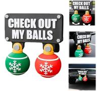 Copertura natalizia 3D per gancio di traino con slogan a sfera, ricevitore quadrato per camion, decorazione scherzo, 5,1 x 5,1 cm