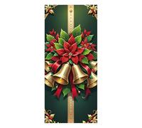 Copertura natalizia per porta, 90 x 200 cm, decorazione per interni ed esterni, decorazione natalizia, decorazione invernale per la porta di casa, accento per le vacanze la festa in casa (B)