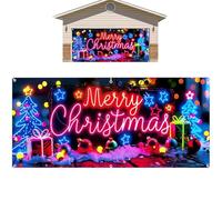 Copertura natalizia per porta del garage, decorazione a LED per interni ed esterni, decorazione per portiere, patio, casa, giardino, decorazione