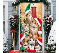 Copertura natalizia per porte Tenda Striscione per porta d'ingresso Sfondo Striscione da appendere Poster Segnaletica Decorazioni natalizie e di Capodanno 35,43 pollici x 78.74 pollici