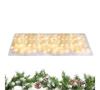 Copertura Neve Illuminata - Coperta Neve Villaggio Natalizio con Luci,Tappeto Finta Tovaglia Piegevole 8 Modalità Luce per Decorazioni Invernali Interno Esterno Pavimento Parete Alberi Villaggio